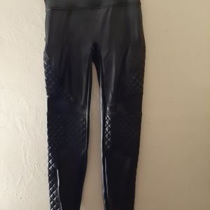 faux leather quilted moto